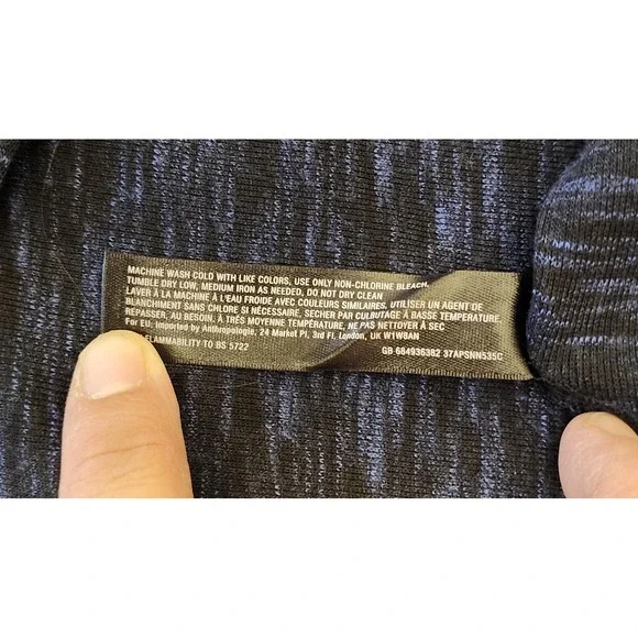 Saturday Sunday Dress Womens Medium Navy Blue Space Dye Swing 3/4 Sleeve Pockets - Picture 14 of 16